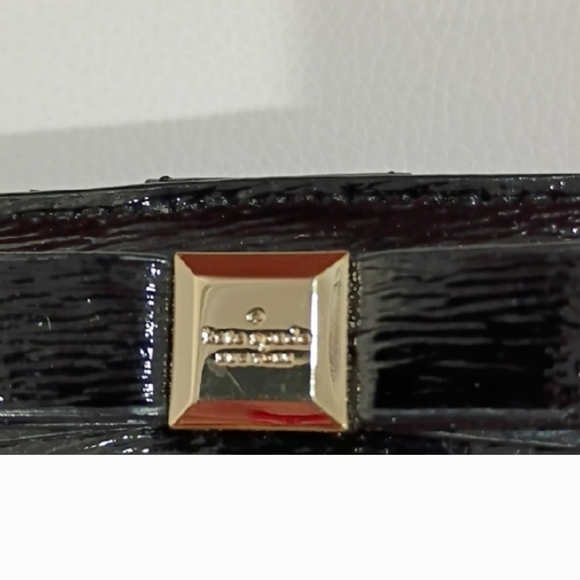 Kate Spade Black Glossy Wallet with Bow - Picture 2 of 6